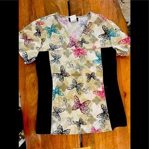 Cherokee butterfly scrub top